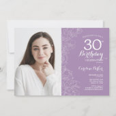Lavendel Paarse bloemfoto 30e verjaardag Kaart (Voorkant)