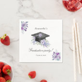 Lavendel Paarse Bloemige Afstuderen Servet (Insitu)