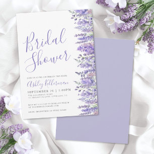 Lavendel Paarse Bloemige Bruidsdouche Kaart