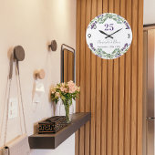 Lavendel paarse bloemige huwelijksjubileum grote klok