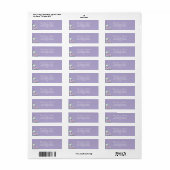 Lavendel Paarse Bloemige Retouradreslabel Etiket (Full Sheet)
