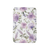 Lavendel Paarse Bloemige Waterverf Botanisch Badmat (Voorkant Verticaal)