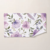 Lavendel Paarse Bloemige Waterverf Botanisch Handdoek (Handdoek)