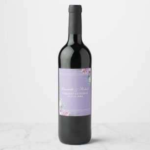 Lavendel Paarse Bloemige Wijnlabel Wijn Etiket