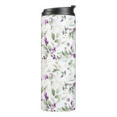 Lavendel Paarse bloesems met groene bladeren Thermosbeker (Gedraaid links)