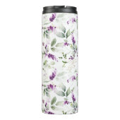 Lavendel Paarse bloesems met groene bladeren Thermosbeker (Achterkant)