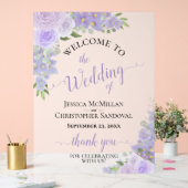 Lavendel Paarse Boho Chic Rozen bruiloft Welkom Acryl Bord (Huwelijk)