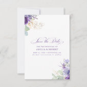 Lavendel Paarse Botanische Elegante Save the Date (Voorkant)