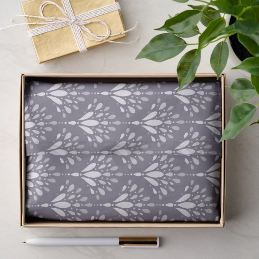 Lavendel Paarse Botanische Folk Bloem Kunst Tissuepapier (Geschenk)