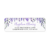Lavendel Paarse Bruidsmeisjesfeest Retouradres Etiket (Voorkant)