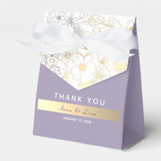 Lavendel Paarse bruiloft Bedankdoosjes (Voorkant Zijde)