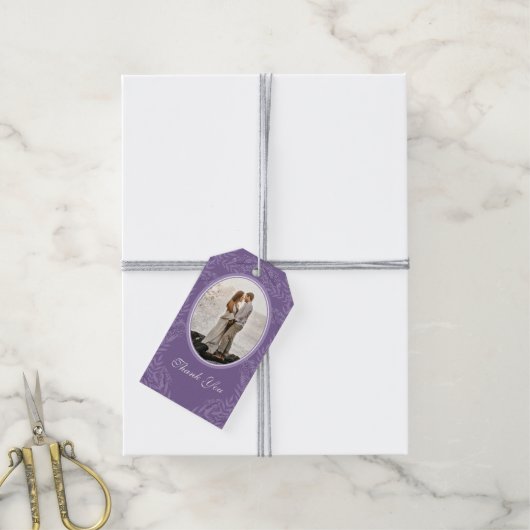 Lavendel Paarse bruiloft botanisch Cadeaulabel (Met Touw)