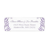 Lavendel Paarse bruiloft botanisch Etiket (Voorkant)