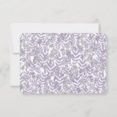 Lavendel Paarse bruiloft botanisch Kaart (Achterkant)