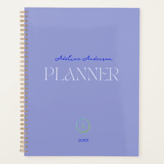 Lavendel Paarse Business Logo Monogram Planner (Voorkant)
