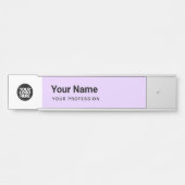 Lavendel Paarse Business Logo Naam Beroep Deurbordje (Voorkant)