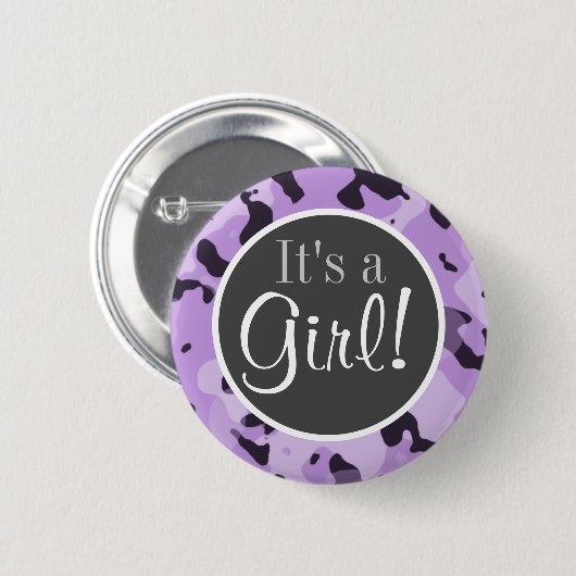 Lavendel Paarse Camo; Camouflage Ronde Button 5,7 Cm (Voorkant /achterkant)