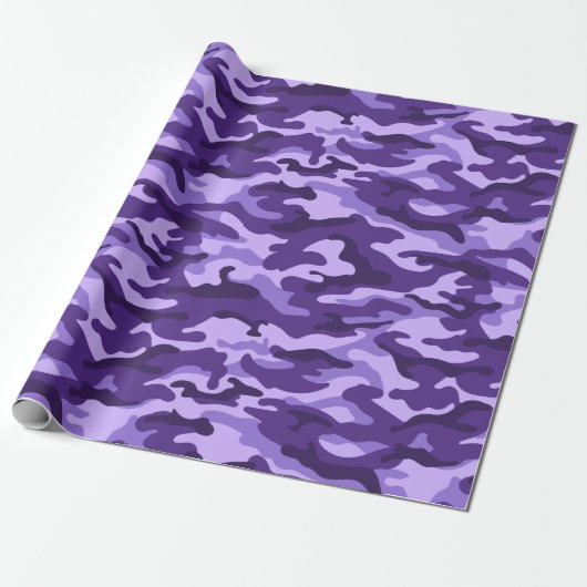 Lavendel Paarse camouflagestijl Cadeaupapier (Uitgerold)