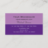 Lavendel Paarse Classic Eenvoudig en Professioneel Visitekaartje (Achterkant)