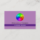 Lavendel Paarse Classic met Logo Professional Visitekaartje (Voorkant)