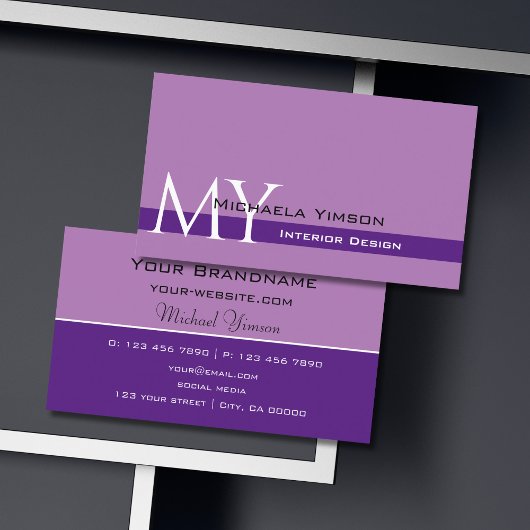 Lavendel Paarse Classic met Monogram Professional Visitekaartje