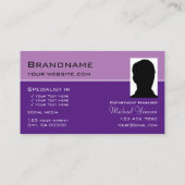 Lavendel Paarse Classic met Photo Professional Visitekaartje (Achterkant)