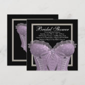 Lavendel Paarse Corset Bruidsuitnodiging Kaart (Voorkant / Achterkant)
