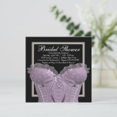 Lavendel Paarse Corset Bruidsuitnodiging Kaart (Staand voorkant)