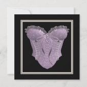 Lavendel Paarse Corset Bruidsuitnodiging Kaart (Achterkant)