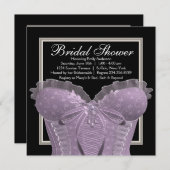 Lavendel Paarse Corset Vrijgezellenfeest Kaart (Voorkant / Achterkant)