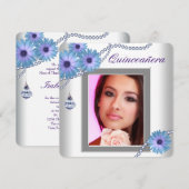 Lavendel Paarse Daisy Quinceanera Kaart (Voorkant / Achterkant)