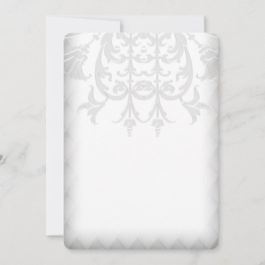 Lavendel Paarse Damask Cross Eerste Communie Kaart (Achterkant)