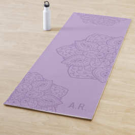 Lavendel Paarse Decoratieve Mandala Met Initialen Yogamat