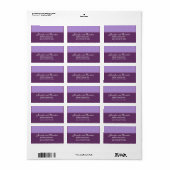 Lavendel Paarse Diamond Damask Bruiloft Collectie Etiket (Full Sheet)