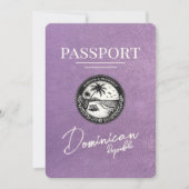 Lavendel Paarse Dominicaanse Republiek paspoort Save The Date (Voorkant)