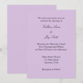 Lavendel Paarse Duidelijke Eenvoudige Huwelijksuit Kaart (Voorkant / Achterkant)