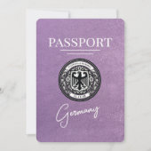 Lavendel Paarse Duitsland Paspoort Bewaar de datum Save The Date (Voorkant)