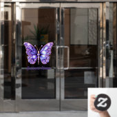 lavendel paarse edelstenen vlinder raamsticker (Kantoordeur)