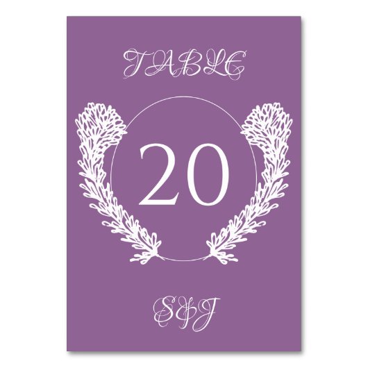 Lavendel Paarse Elegante Bloembruiloft Kaart (Voorkant)