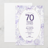 Lavendel & Paarse Elegante Bloemen Uitnodiging (Voorkant / Achterkant)