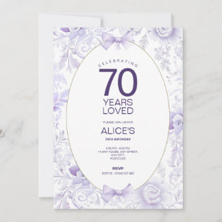 Lavendel & Paarse Elegante Bloemen Uitnodiging