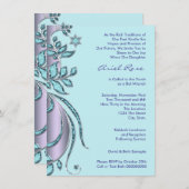 Lavendel Paarse en Blauwgroen Blue Bat Mitswa Kaart (Voorkant / Achterkant)