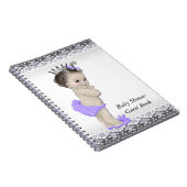 Lavendel Paarse en grijs Baby shower gastenboek Notitieboek (Rechterzijde)