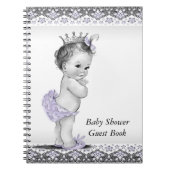 Lavendel Paarse en grijs Baby shower gastenboek Notitieboek (Voorkant)
