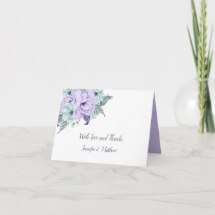 Lavendel Paarse en Mint pioenen Dank u Bedankkaart