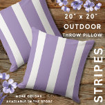 Lavendel Paarse en wit gestreept Buitenkussen<br><div class="desc">Elegant en stijlvol lavendel gestreepte kussen voor een nieuwe en trendy toevoeging aan uw zomerterras decor.</div>