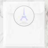 Lavendel Paarse en zilveren Eiffeltoren Dank u Ronde Sticker (Tas)