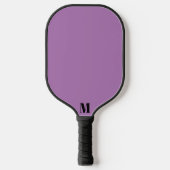Lavendel Paarse en zwart Modern Monogram Pickleball Paddle (Voorkant)