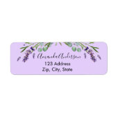 Lavendel paarse eucalyptus groen retouradres etiket (Voorkant)