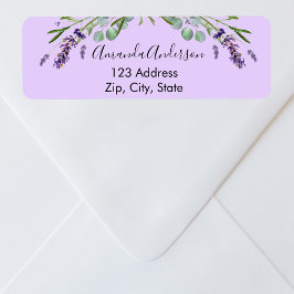 Lavendel paarse eucalyptus groen retouradres etiket